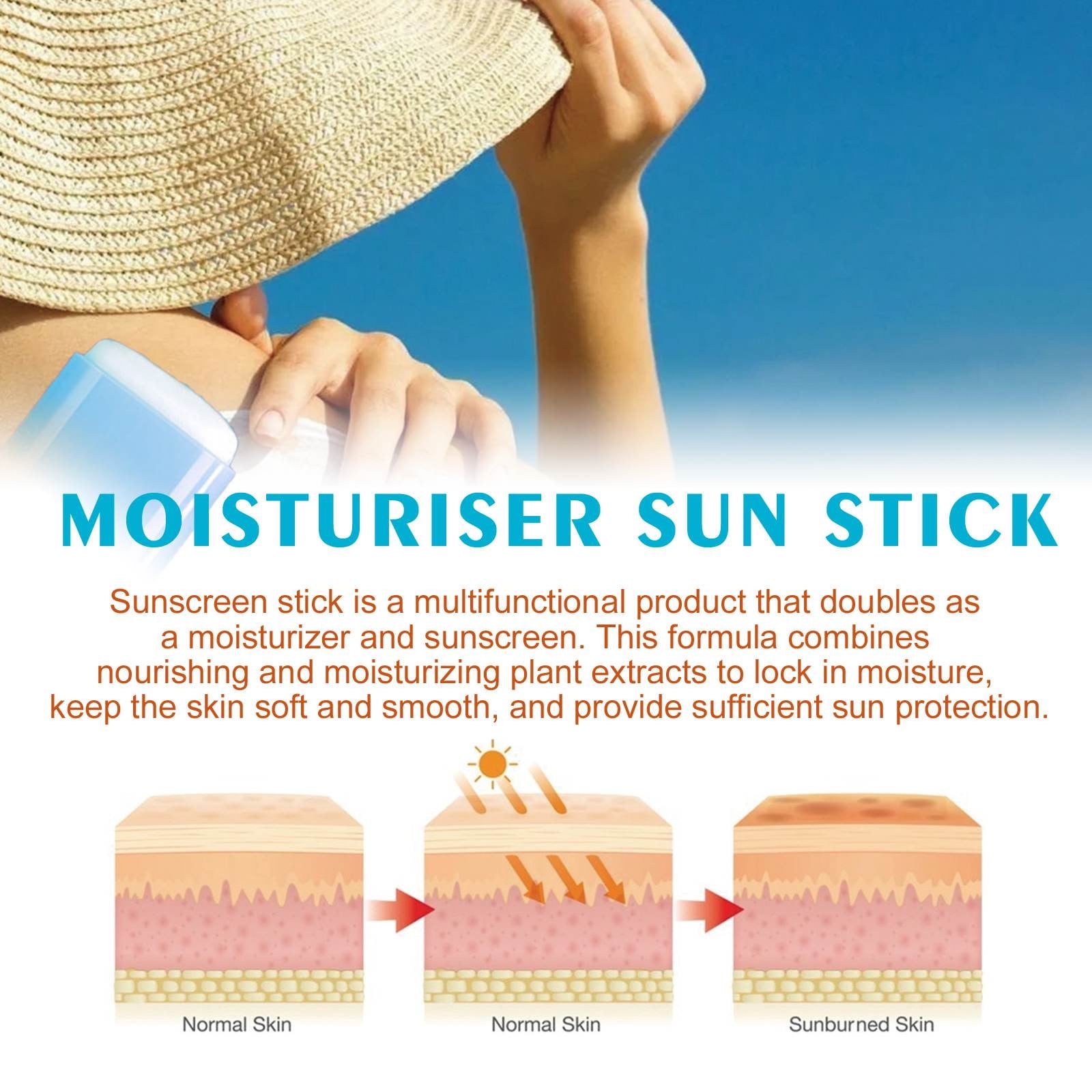 Vntub Clearance Under 5 Sunscreens Spf50 Moisturiser Sunscreen Stick, Don’T Let The Sun Damage Your Skin,20G