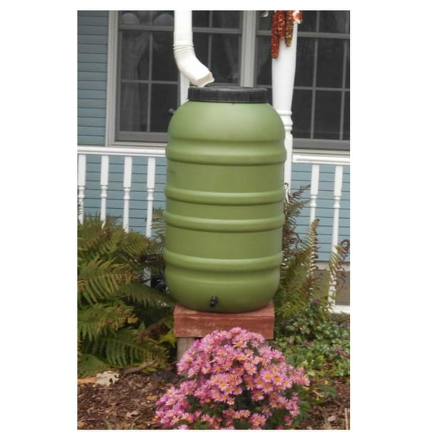 55 Gallon Green Rain Barrel