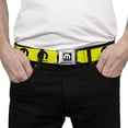 thumbnail image 3 of Mopar Belt, Seatbelt Buckle Belt, Mopar Logo Repeat Yellow Black, 34 to 52 Inches, 3 of 9