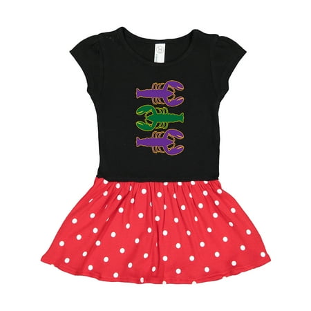 

Inktastic Mardi Gras Celebration Funny Crawfish Gift Toddler Girl Dress