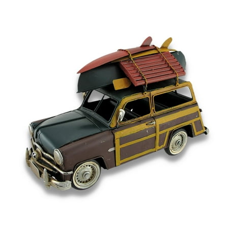 These Nostalgic Metal - Fully Loaded Beach Bound Nostalgic Metal Woodie Sculpture