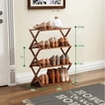 thumbnail image 4 of HDUTNGISN 4 Tier Foldable Bamboo Shoe Rack,Tool Free Setup Shoe Organizer, 20x10x22in Entryway Storage,Tawney, 4 of 11
