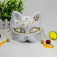 thumbnail image 4 of Xinhuaya Kitsune Fox Masks Half Face Cosplay Masks Cat Animal Costume Masquerade Party Assecories for Cosplay Costume Masquerade Drama Halloween Supplies, 4 of 5