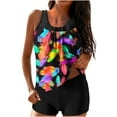 thumbnail image 2 of BONIXOOM Women Conservative Print Strappy Back Set Two Piece Swimsuits Swimdress, 2 of 6