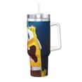 thumbnail image 1 of Pofeuu SpongeBob SquarePants Tasse à Glace en Acier Inoxydable 40OZ avec Poignée et Paille pour Plage/voyage, 1 of 8