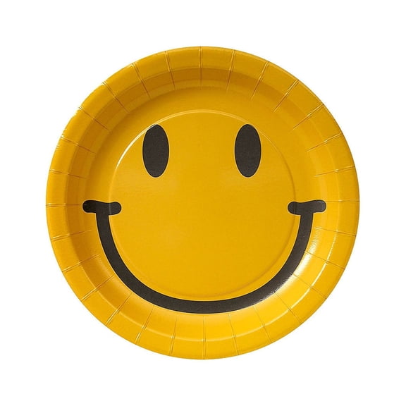Fun Express Groovy Smile Face Dessert Plates - 8 Pc