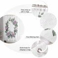 thumbnail image 5 of Small Stall Shower Curtain 36x72 Inch Narrow Half Size Purple Rose Bath Curtains Bathroom Decor Flower Floral Spring Watercolor Green Leaf Waterproof Fabric Shower Curtain Set with Hooks 36 Inch, 5 of 6