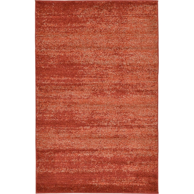 Unique Loom Tapis de la Zone de Collection Del Mar - Design Tonal Moderne Inspiré de la Transition (3' 3 x 5' 3 Rectangulaire, Terre Cuite / Rouge)