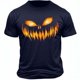 thumbnail image 2 of ¡Nuevo! Camiseta Retro con estampado de Halloween de manga corta con cuello redondo versátil a la moda para hombres disfraz de fiesta de diversión callejera, 2 of 5