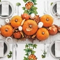 thumbnail image 2 of Fall Tablecloth 60 x 102 Inch Rectangle Orange Autumn Pumpkin Table Cover Rustic Thanksgiving Harvest Table Cloth for Farmhouse Picnic Dining Table Decoration, 2 of 5