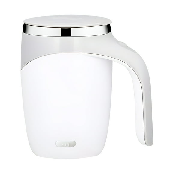 ACDANC Electric Stirring Mixing Cup,Rapid Stirring Magnetic Stirring Mug,Premium Stainless Steel Portable Automatic Stirring Cup,White,380Ml