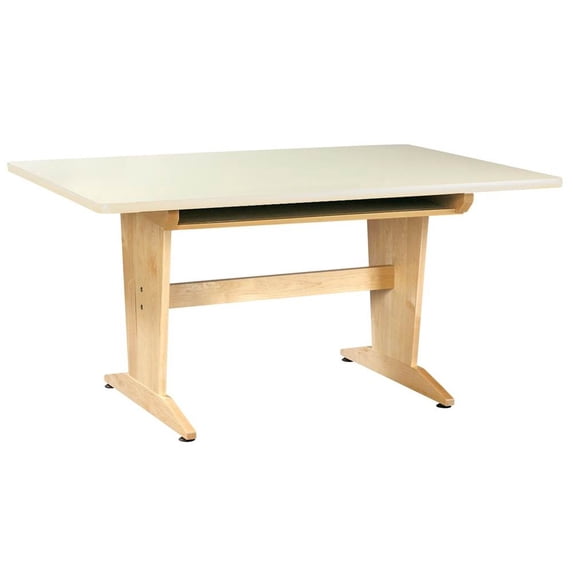 Planning Table w Book Compartments (26 in. H (160 lbs.) w Almond Laminate)