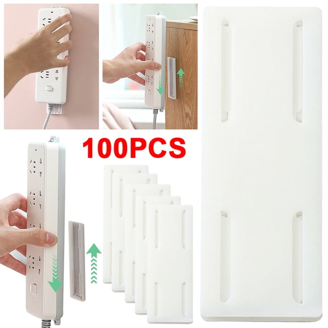 Retenedor Enchufe Montado en La Pared Soporte Fijador Toma Corriente para El Sin Perforaciones Blanco