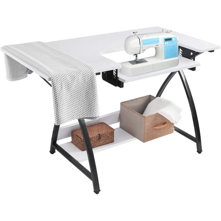 Pirecart Sewing Craft Table Computer Desk with Adjustable Platform