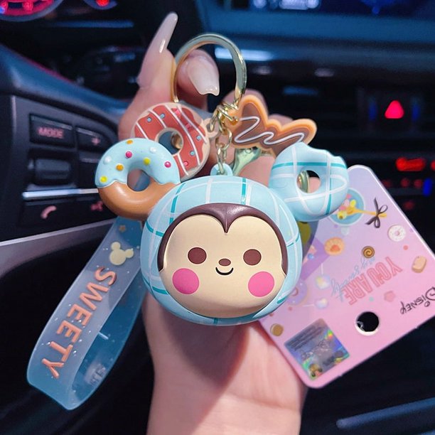 Hecion peso pesado lindo diseño de niña Hello Kitty accesorios pareja postre Donut resina líquido candado bolsa colgante llavero