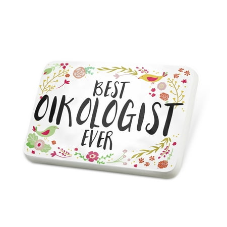 Porcelein Pin Happy Floral Border Oikologist Lapel Badge – NEONBLOND