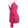 thumbnail image 4 of Akmipoem Sexy Short Rompers Playsuit for Women Plus Sexy Wrap Deep V Neck Sleeveless Jumpsuits, 4 of 6
