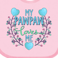 thumbnail image 4 of Inktastic My Pawpaw Loves Me with Flowers and Hearts Boys or Girls Baby Bib, 4 of 4