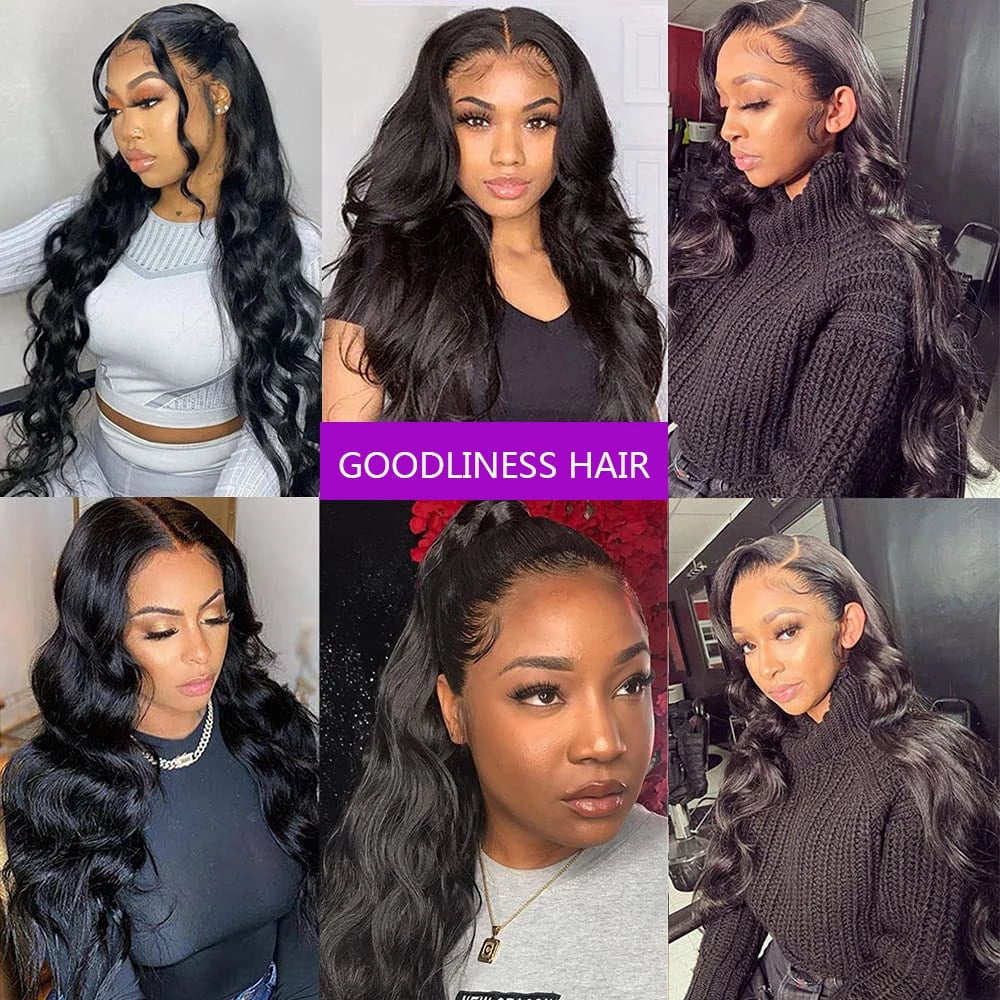 DOPI Body Wave 4x4 Lace Front Wig Human Hair for Women Brazilian Lace Closure Wigs 180% Density Natural Color 12 inch