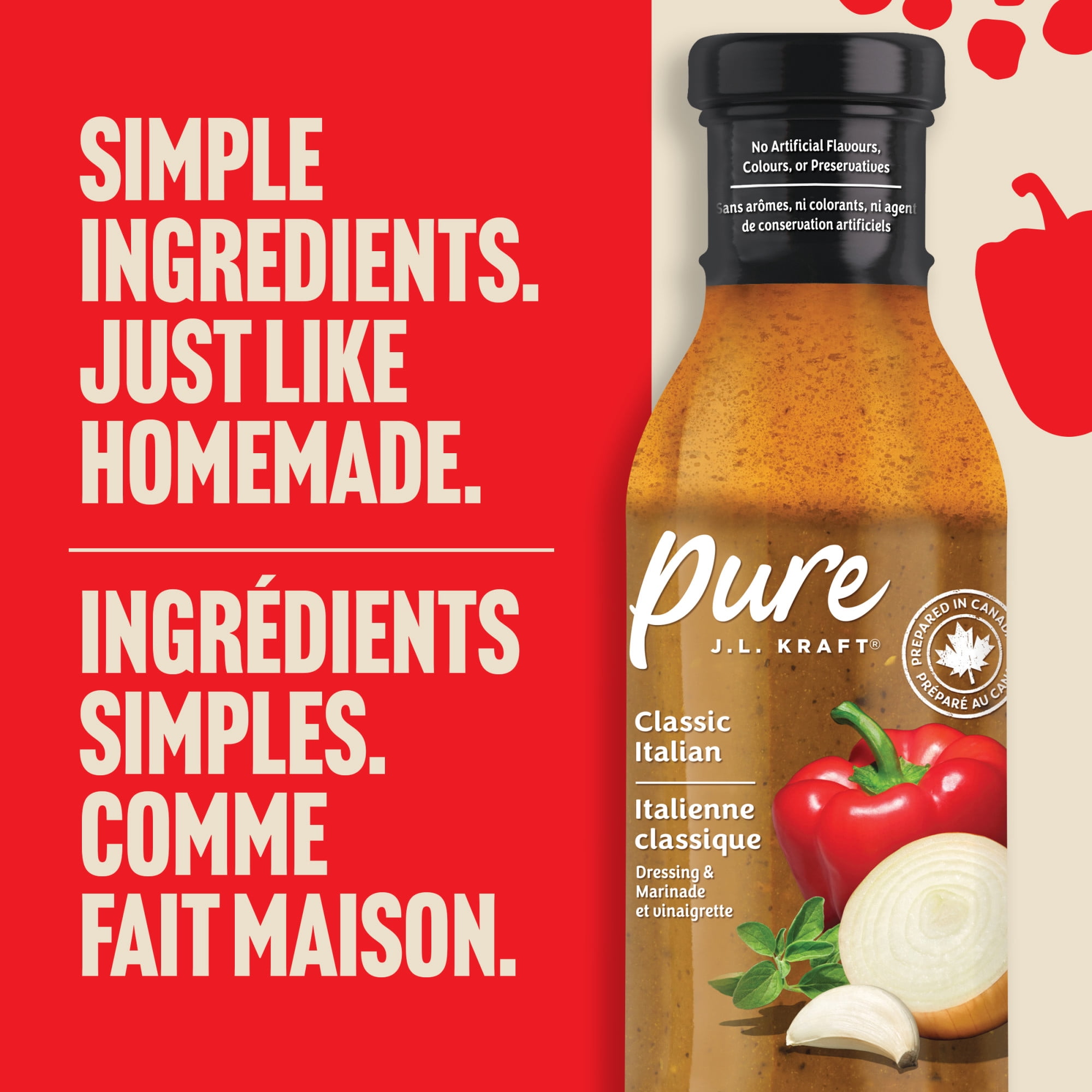 Vinaigrette Et Marinade Italienne Classique Pure J.L. Kraft, Bouteille