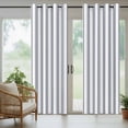 thumbnail image 5 of Blue Ticking Stripes Outdoor Curtains for Patio, Neutral Country Vertical Lines White Sunshade Privacy Drapes Grommet Waterproof Outside Curtains for Porch/Cabana/Balcony 54"x 84", 1 Panel, 5 of 9