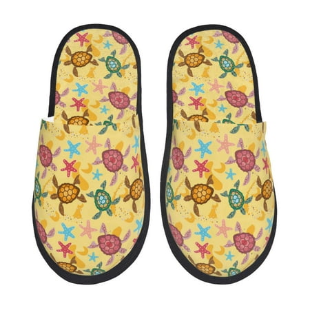 Balery Sea and Sand Slient Indoor Furry Fleece Comfort House Shoes Soft Non-Slip Home Shoes Cotton slippers House Slippers-- Medium