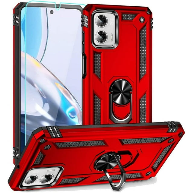 MYKOMI for Moto G Power 5G 2023 Case with HD Screen Protector, Military-Grade Metal Ring Kickstand 15ft Drop Tested Shockproof Cover Case for Motorola Moto G Power 5G 2023