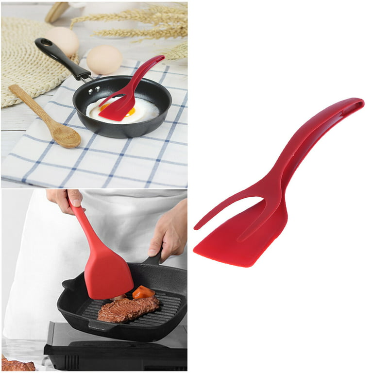 noonebutyou 2 in 1 spatula and tongs silicone tongs for cooking
