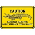 thumbnail image 1 of Dangerous Alligators Sign Property/Security Recreation Signs Alligator Warning Metal Tin 8 x 12 Inch for Home or Work, 1 of 3