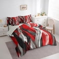 thumbnail image 3 of Homewish Red Grey Stripes Lines Twin Bedding Sets 7-Piece for Female Men Adults,Vintage Aesthetic Bedding Comforter Set Microfiber,Geometric Theme Breathable Sheet Sets,Luxury Bedroom Decor, 3 of 8