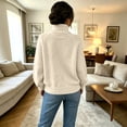 thumbnail image 4 of Womens Sweaters Button Front Chunky Knit Cardigan High Neck Long Sleeve Fall Winter Casual Coats, 4 of 4