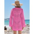 thumbnail image 4 of Traje de baño ANRABESS, cuello en V, cuello en V, tejido de malla, rosa intenso, 4 of 6