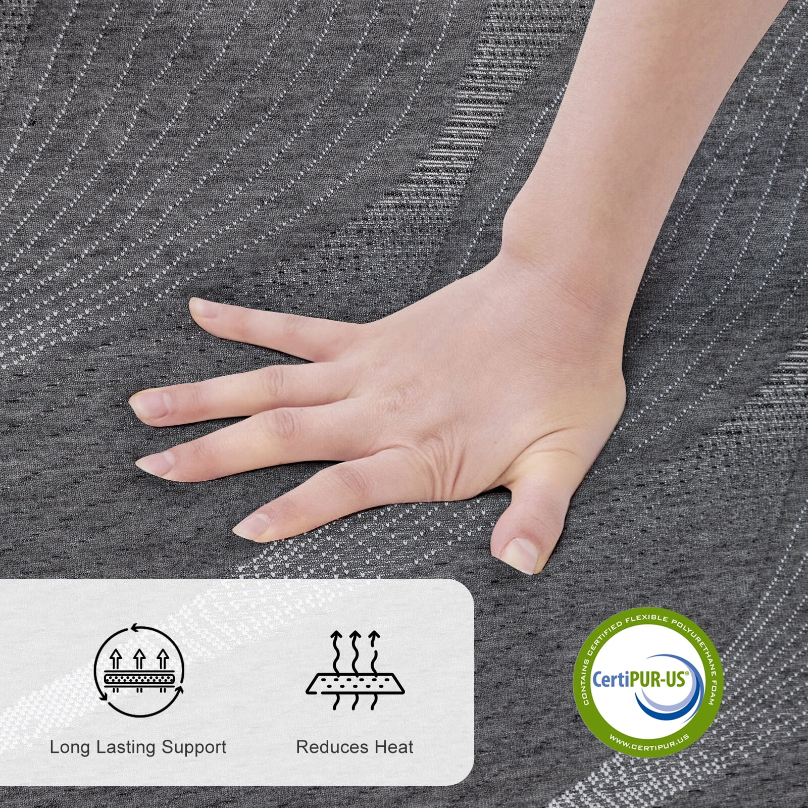 14 Inch Gel Memory Foam Mattress, Full Size, Medium Firm Comfort, Fits Adjustable Beds