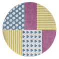 thumbnail image 1 of LR Resources WHIMS81282CRD48RD Whimsical Patchwork Indoor Round Area Rug - Cream & Yellow, 1 of 1