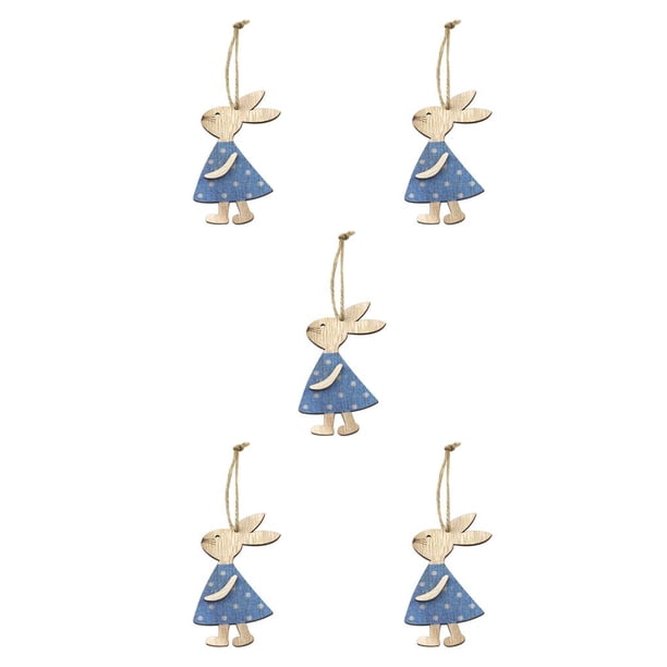 Inteprter Juego de adornos de de 10 piezas, artesanías de de conejo de Pascua, decoraciones de dormitorio de conejito, regalos de JM01798 5piezas