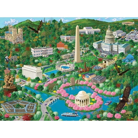 Bits and Pieces 300 Piece Jigsaw Puzzle for Adults "Washington D.C. City View" by Joseph Burgess