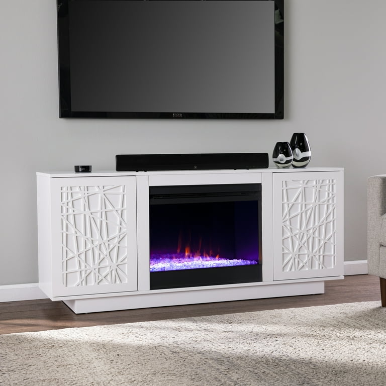 Tv stand with color changing fireplace deals