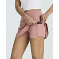 thumbnail image 3 of Real Essentials 4 Pack: Women's Ribbed Active Skort Pockets Skirt Running Tennis Golf Workout Sports (Available In Plus), 3 of 6