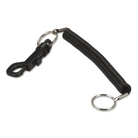 Accufax   Key Coil Chain N Clip Wearable Key Organizer,Flexible Coil, Black