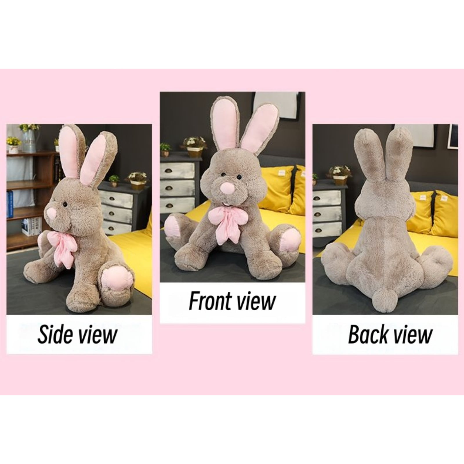 Big Ears Bunny Plush Toy, Ultra Soft Stuffed Rabbit Doll with Long Ears Design, Cute Plush Bunny Pillow for Hugging, Cozy Decorative Plush Toy for Bedroom Sofa Home Decor, Birthday Gift Idea