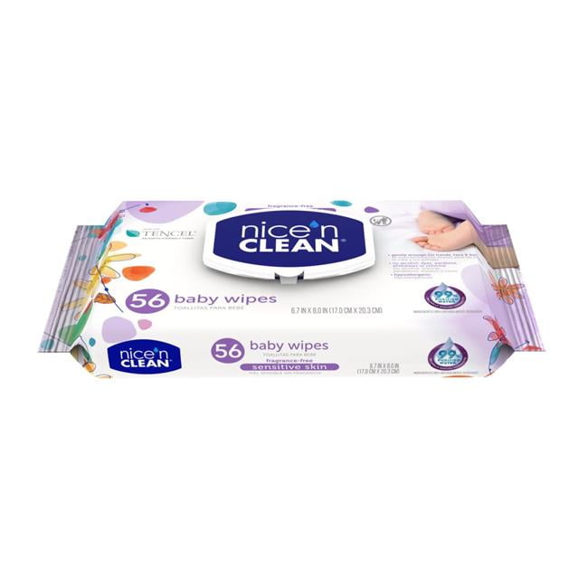 Nice Pak Products 1596812 N Clean Baby Wipes, 56 Sheets, Sensitive