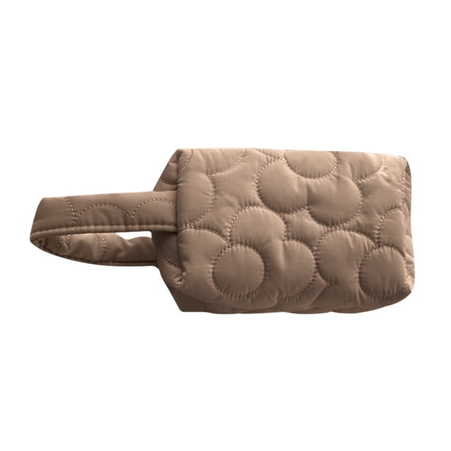 Autumn Winter Handbag Ins Fresh Quilted Flower Pattern Clutch Bag Mini Wallet Zipper Bag for Organizer Storage (White)