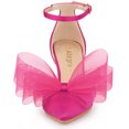 thumbnail image 2 of Zapatos de tacón alto de aguja Allegra K correa en el tobillo pajarita Rosa caliente 38, 2 of 6