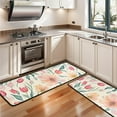 thumbnail image 3 of Kitchen Rugs Sets Of 2,Pioneer Flower Floral Print Pattern Anti Fatigue Kitchen Mat Rugs Non Slip Washable,Decorative Kitchen Floor Mats for Kitchen,Sink,Laundry,17"x47"+17"x47", 3 of 5