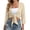 Beige, variant on Women Tie Front Square Neck 3/4 Sleeve Casual Fashion Trendy Comfy Vacation Beach Travel Loose Crop Tops Cardigan, Purple M