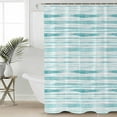 thumbnail image 4 of Shower Curtain Waterproof Shower Curtain for Bathroom,Bathtub,Shower, Teal Stripe Shower Curtain Set with Hooks for Home Decoration 72x72 Inch, 4 of 6