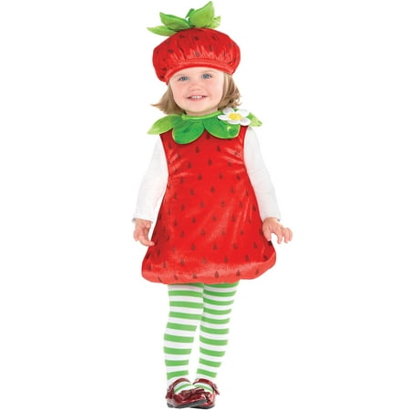Suit Yourself Strawberry Costume for Babies, Includes a Romper, a Hat, and Striped Tights