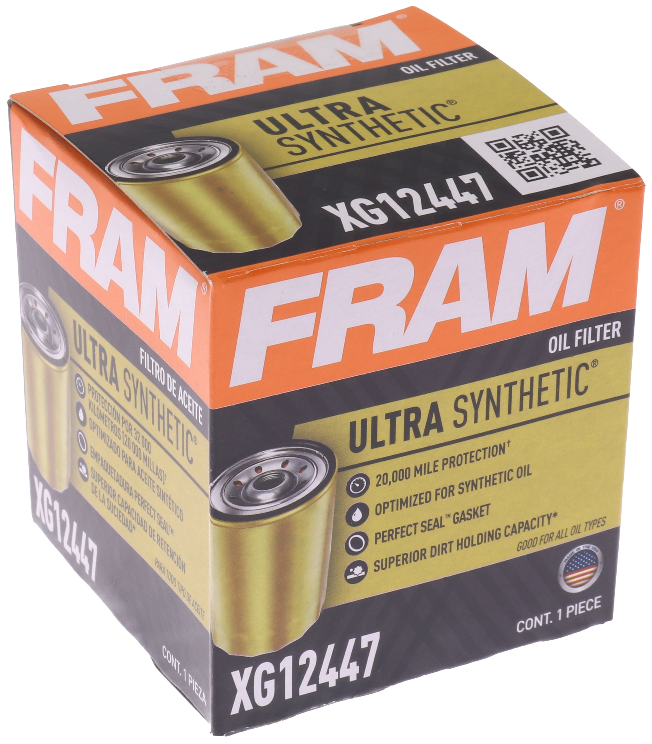 FRAM Ultra Synthetic Oil Filter, XG12447, 20K mile Replacement Filter