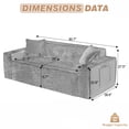 thumbnail image 2 of Aukfa 3 Piece Boneless Couch Set, 81" 3 Seat Cloud Sofa for Living Room, 2 Cup Holders&Storage Pocket, Corduroy, Black, 2 of 8