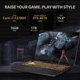 thumbnail image 2 of ASUS TUF Gaming Laptop, 15.6" FHD IPS Display, NVIDIA GeForce RTX 4070, Intel Core i7-12700H Processor, 16GB RAM, 1TB SSD, Wi-Fi 6, Backlit Keyboard, Numeric Keypad, Thunderbolt 4, Windows 11 Home, 2 of 7